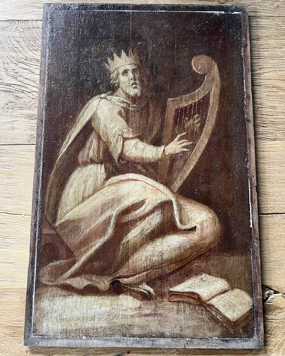 Lot de 8 tableaux, peints sur bois d’époque XVIII-photo-5