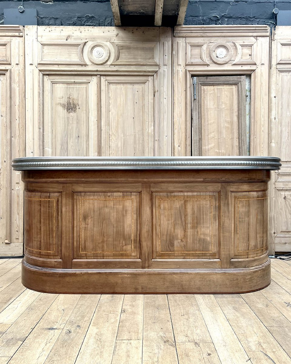 Bar en noyer plateau étain, 2,5m-photo-2