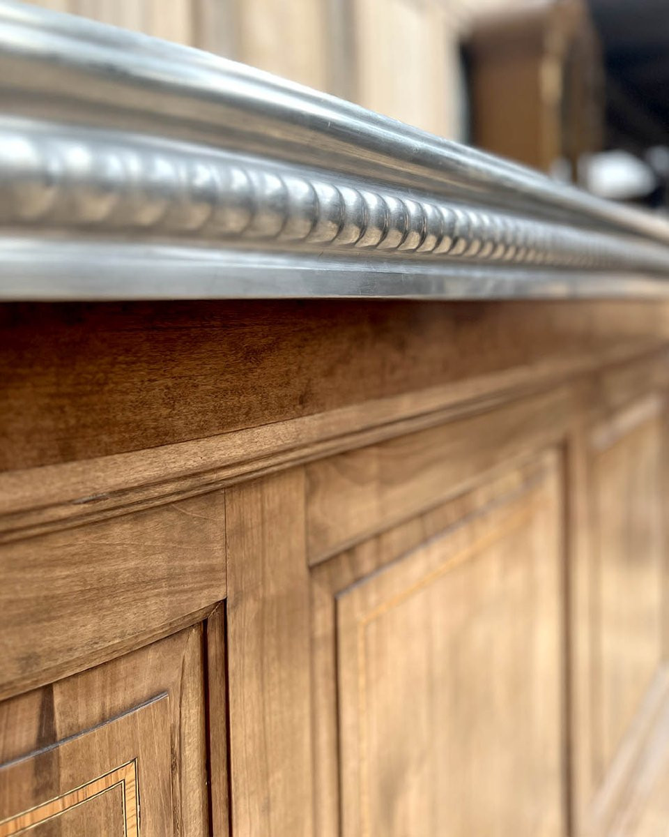 Bar en noyer plateau étain, 2,5m-photo-2