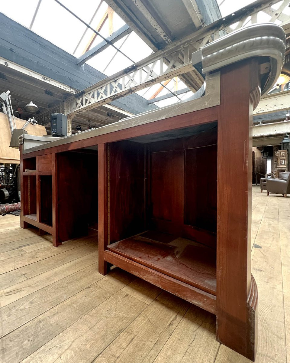 Bar en noyer plateau étain, 2,5m-photo-7