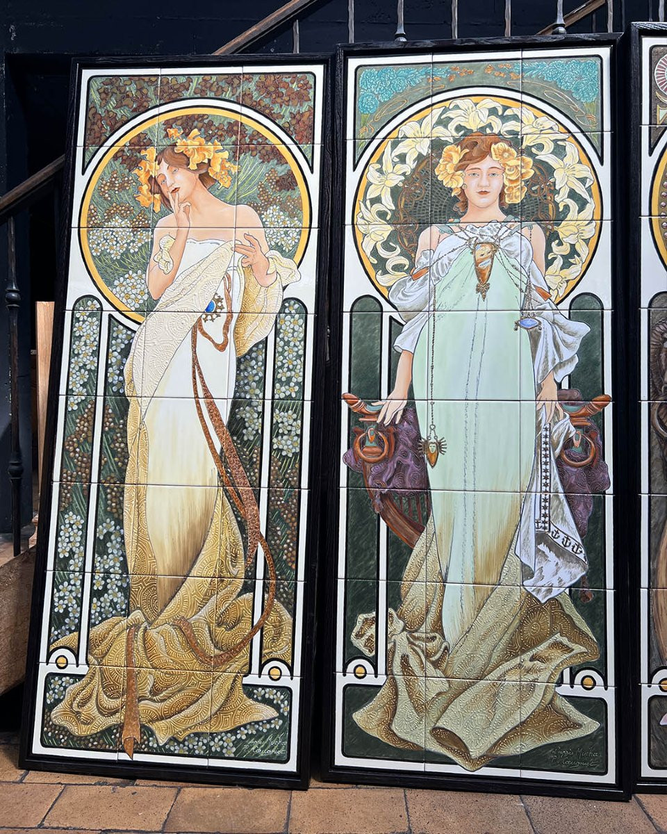 Contemporary Ceramic Lot After Mucha-photo-3