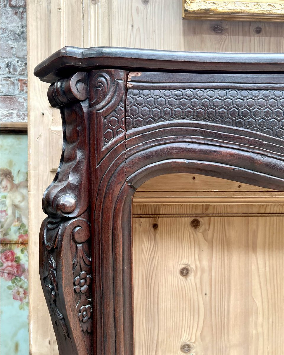 Carved Mahogany Mantel In The Louis XV Style-photo-3