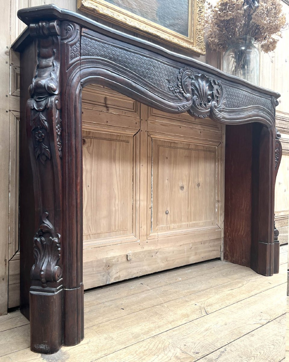 Carved Mahogany Mantel In The Louis XV Style-photo-1