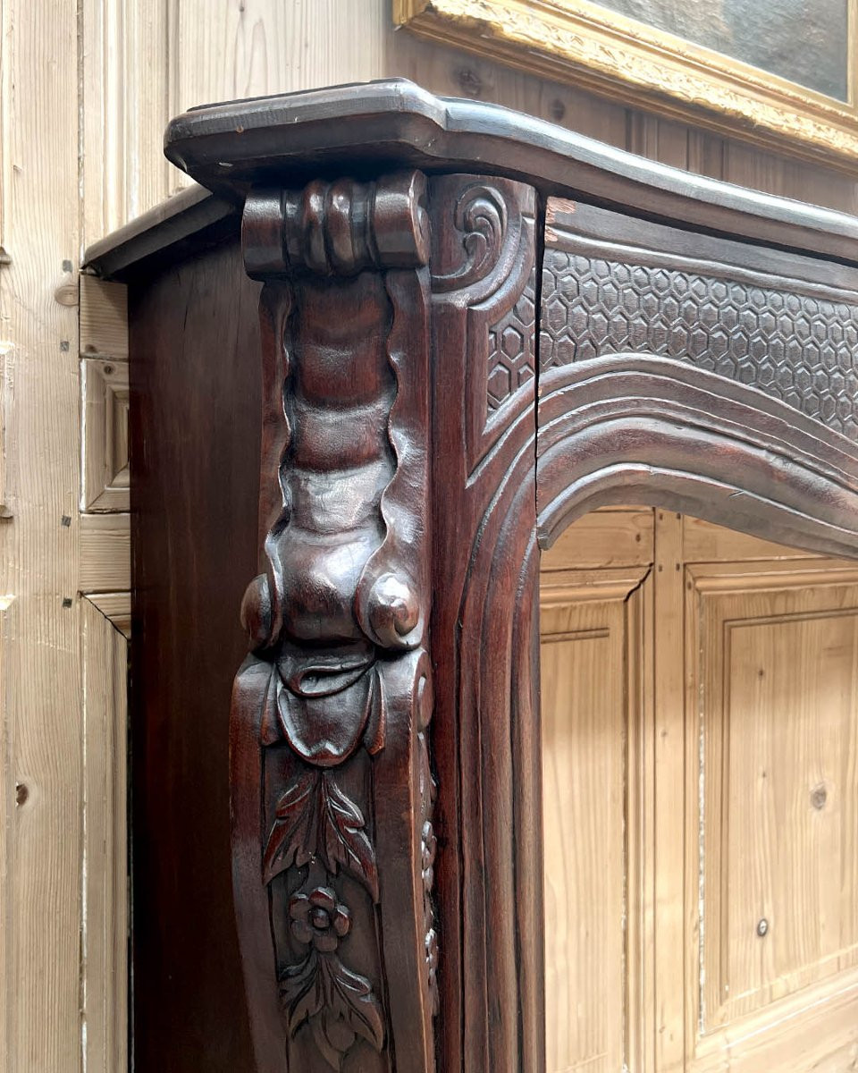 Carved Mahogany Mantel In The Louis XV Style-photo-2