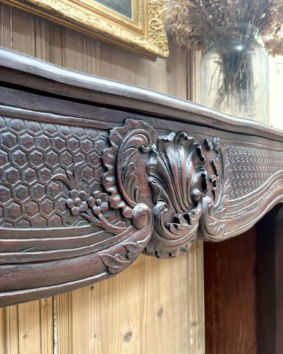 Carved Mahogany Mantel In The Louis XV Style-photo-3