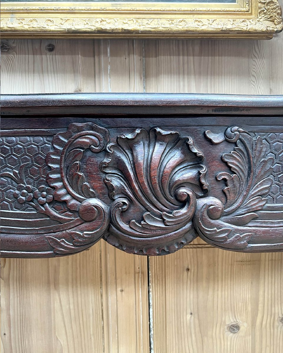 Carved Mahogany Mantel In The Louis XV Style-photo-4
