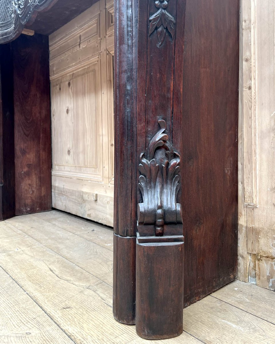 Carved Mahogany Mantel In The Louis XV Style-photo-5
