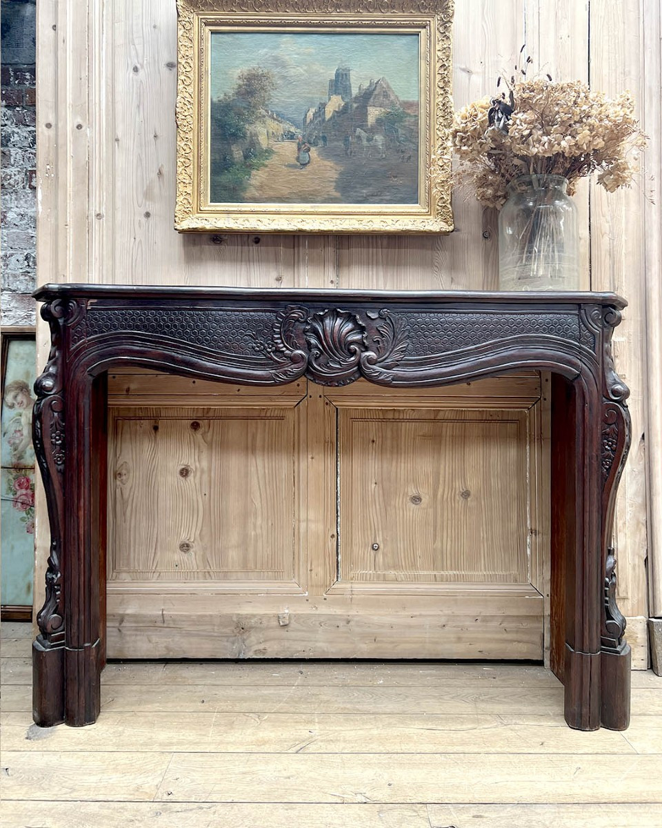 Carved Mahogany Mantel In The Louis XV Style