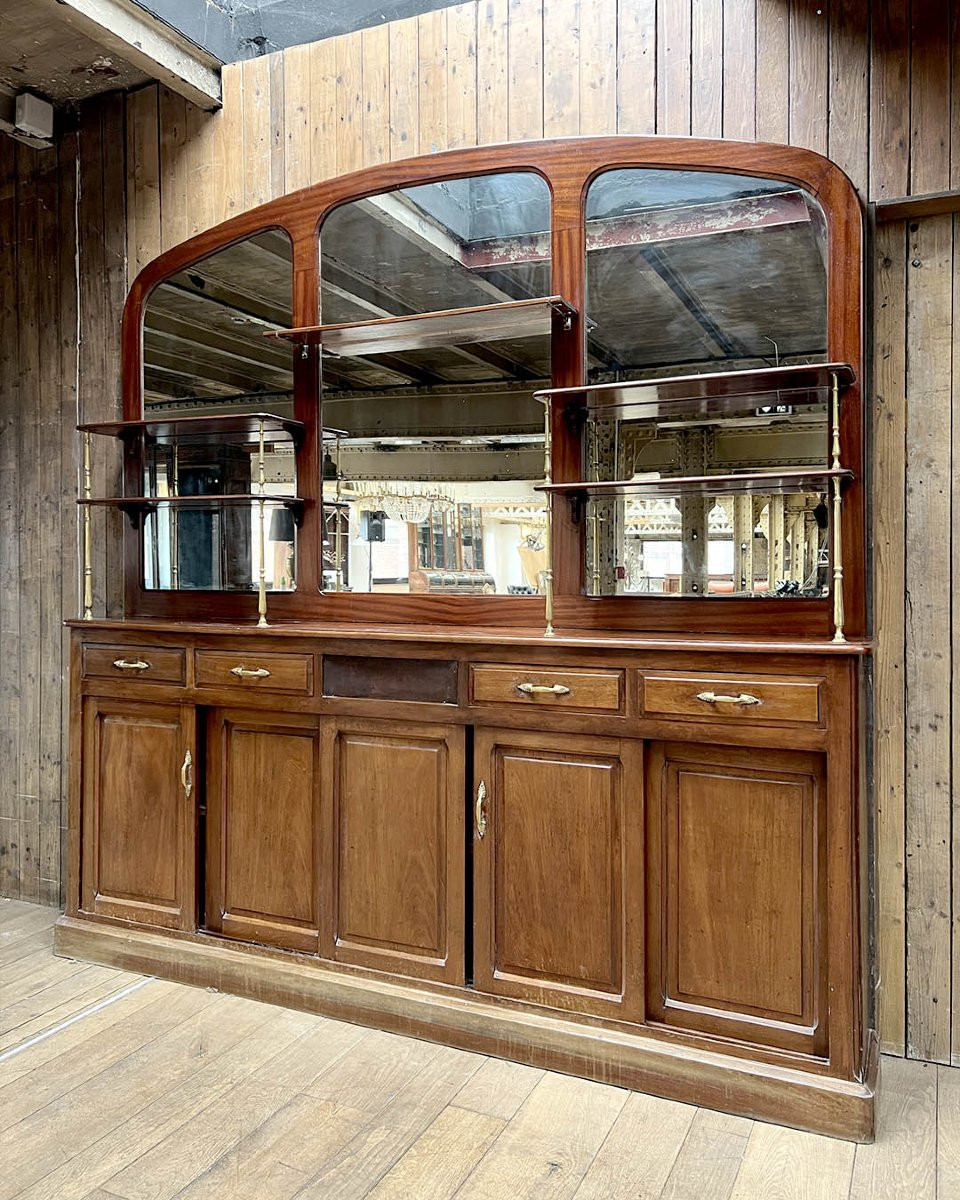 Art Nouveau Mahogany Back Bar-photo-2
