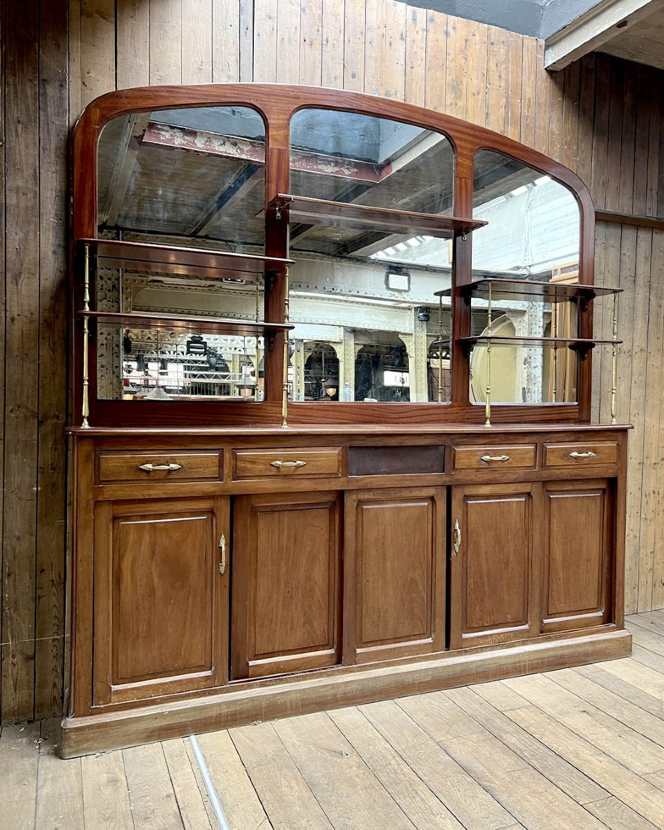 Art Nouveau Mahogany Back Bar-photo-3