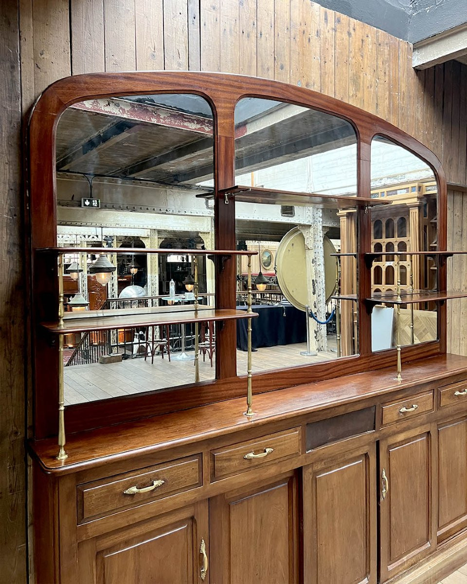 Art Nouveau Mahogany Back Bar-photo-4