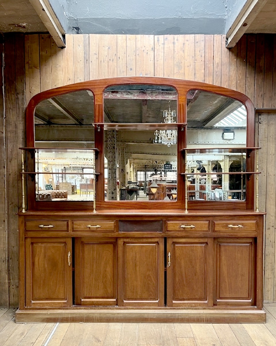 Art Nouveau Mahogany Back Bar