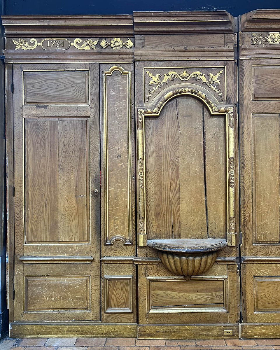 Boiserie en bois massif XVIII, 8m linéaire-photo-2