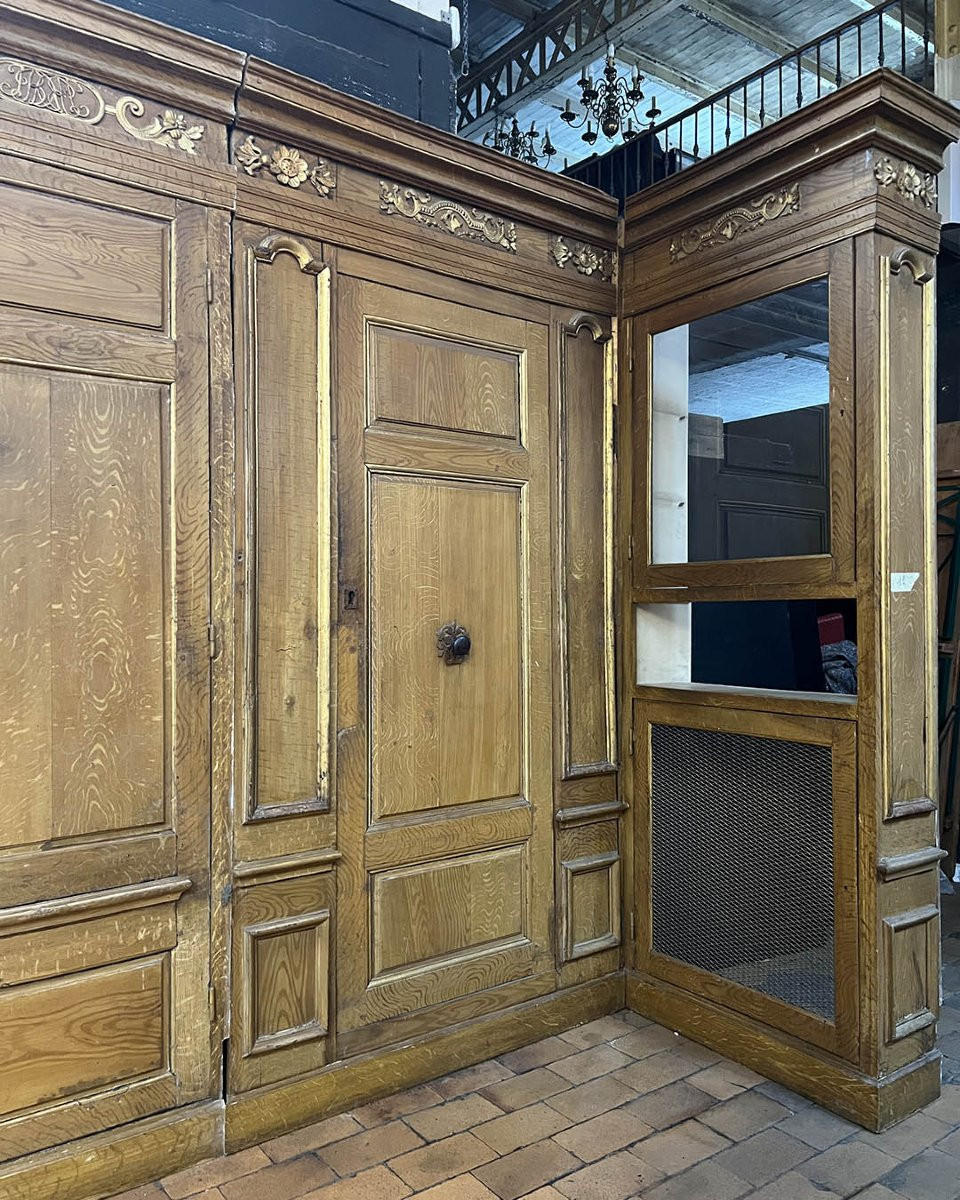 Boiserie en bois massif XVIII, 8m linéaire-photo-1