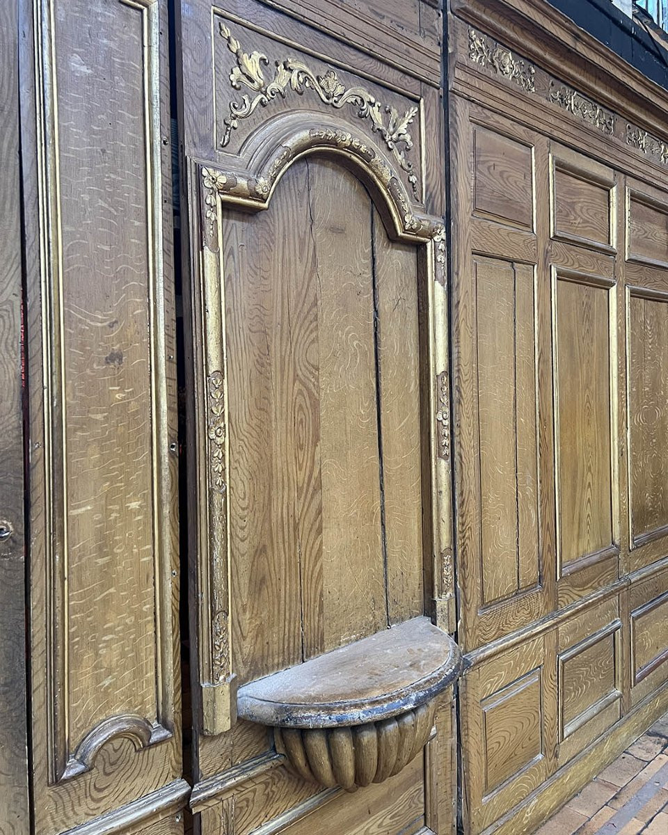 Boiserie en bois massif XVIII, 8m linéaire-photo-3
