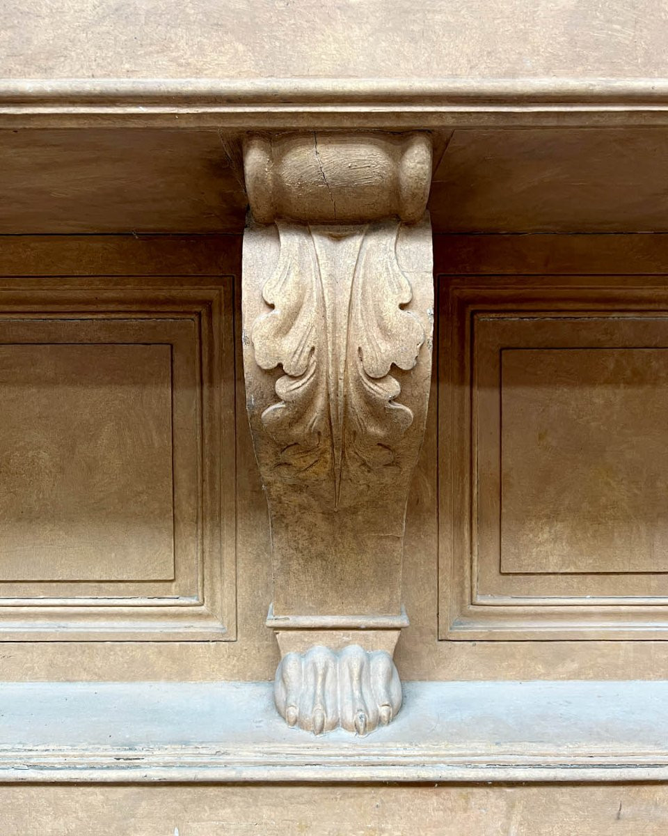 Comptoir en bois sculpté d’esprit Néo classique-photo-6