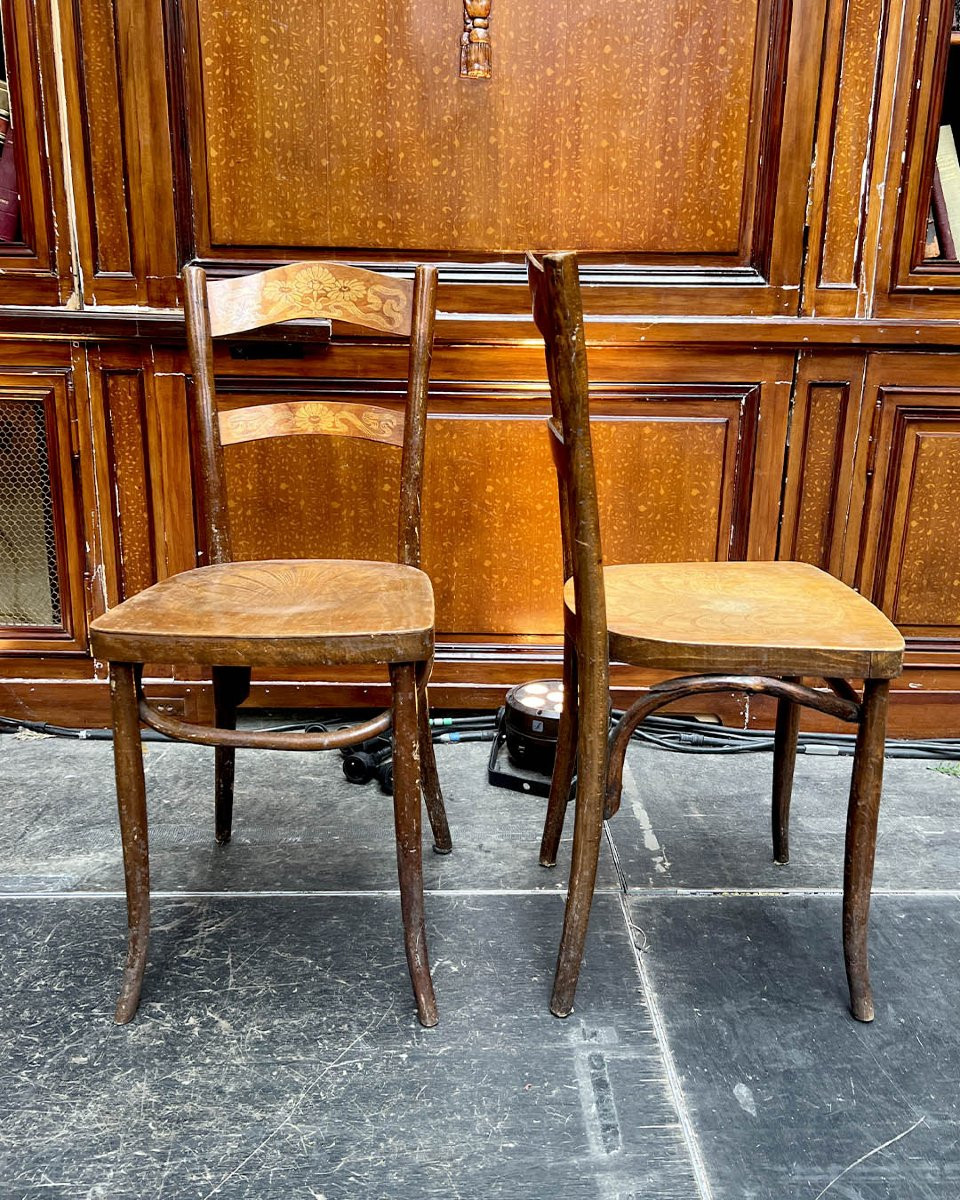 Set Of Decorated Bentwood Chairs-photo-2