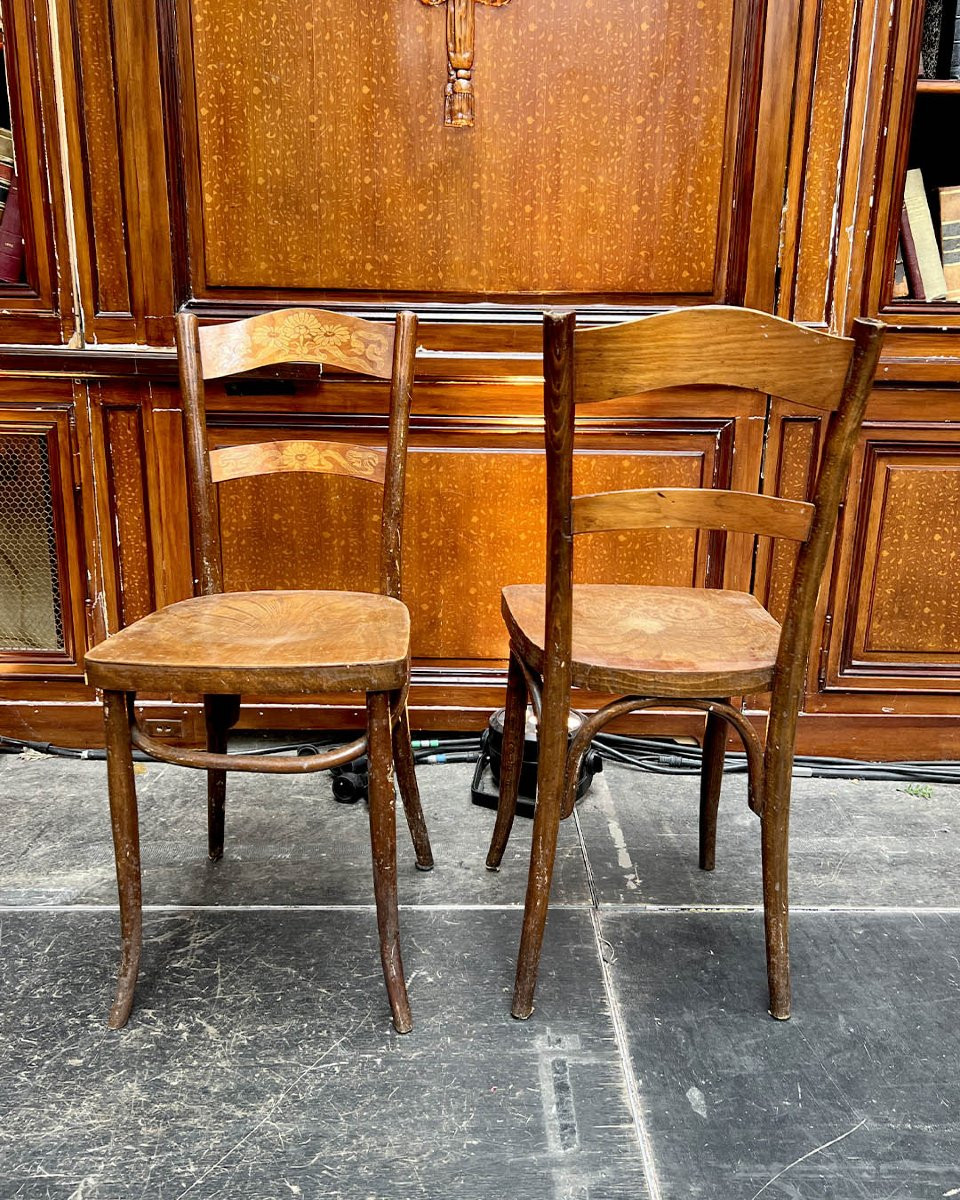 Set Of Decorated Bentwood Chairs-photo-3