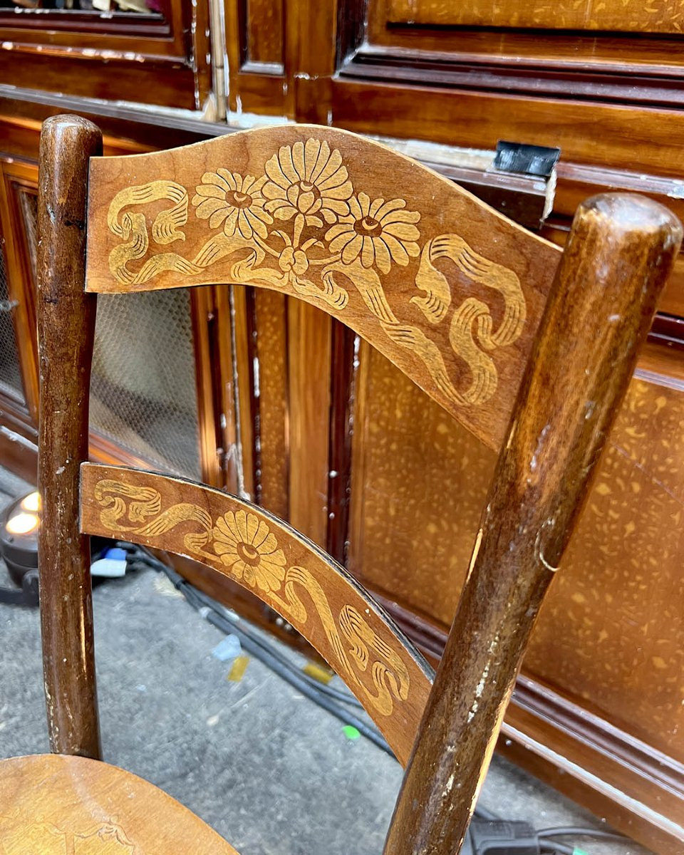 Set Of Decorated Bentwood Chairs-photo-2