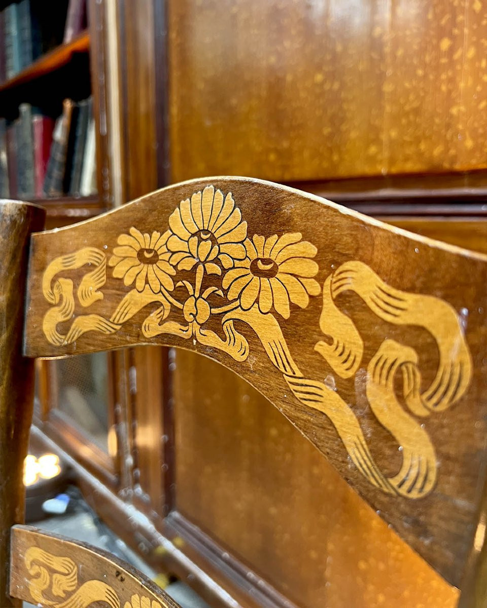 Set Of Decorated Bentwood Chairs-photo-3