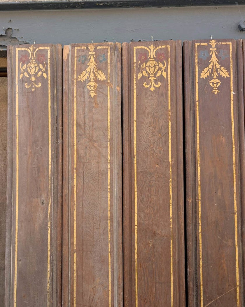 Lot de 8 colonnes avec peinture a la dorure-photo-2