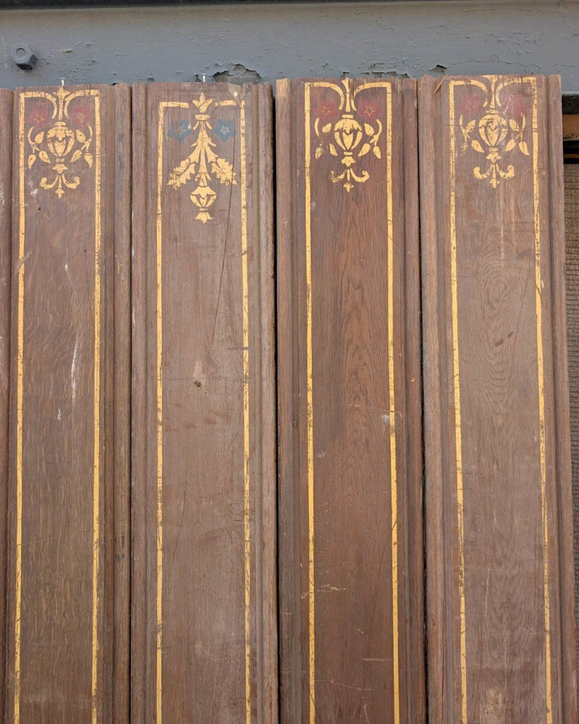 Lot de 8 colonnes avec peinture a la dorure-photo-3