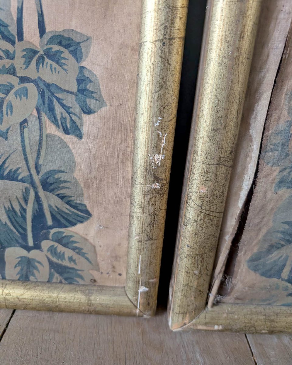 Pair Of Large Panels Printed On Silk-photo-6