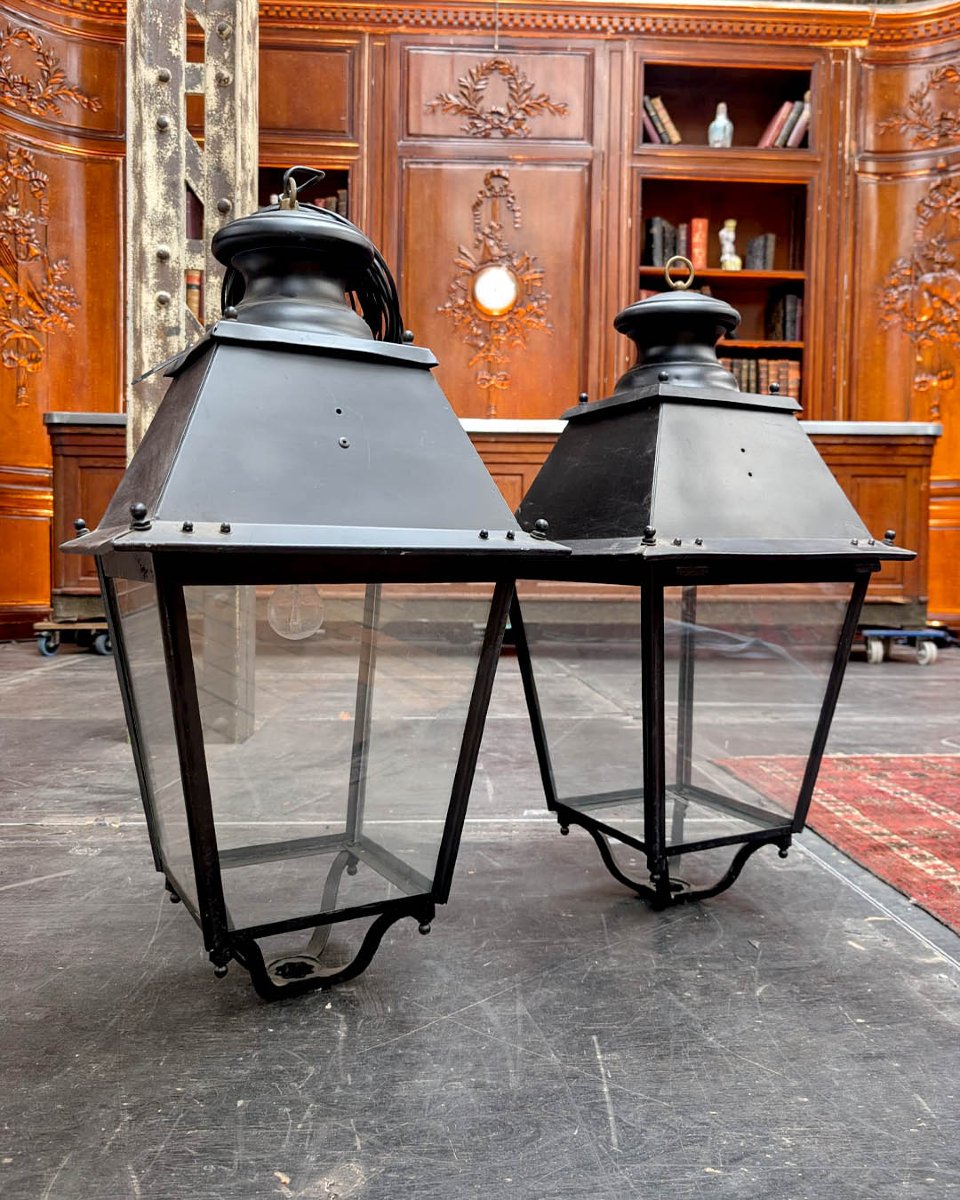Pair Of Electrified Lanterns