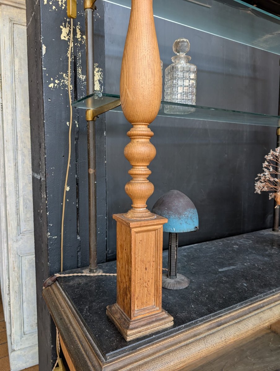 Belle époque-style Bar Bookcase In Oak, Black Marble, And Glass — Includes 2 Wall Sconces-photo-2