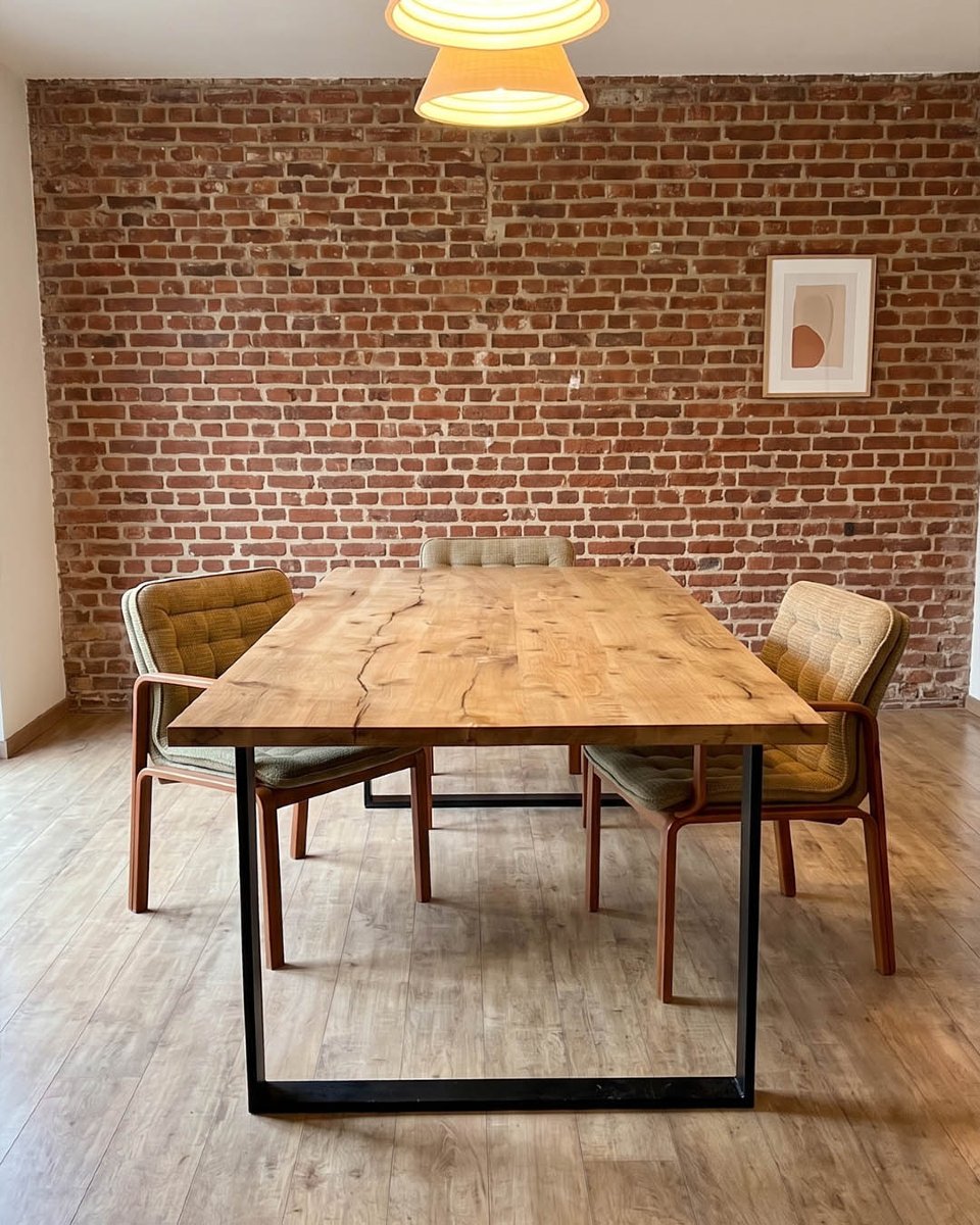 Table de style industrielle avec pietement métal-photo-2