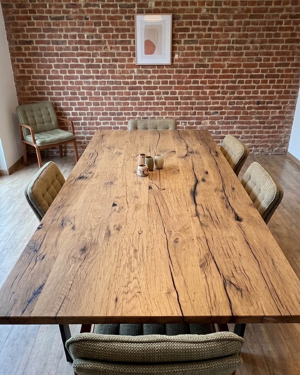 Table de style industrielle avec pietement métal-photo-3