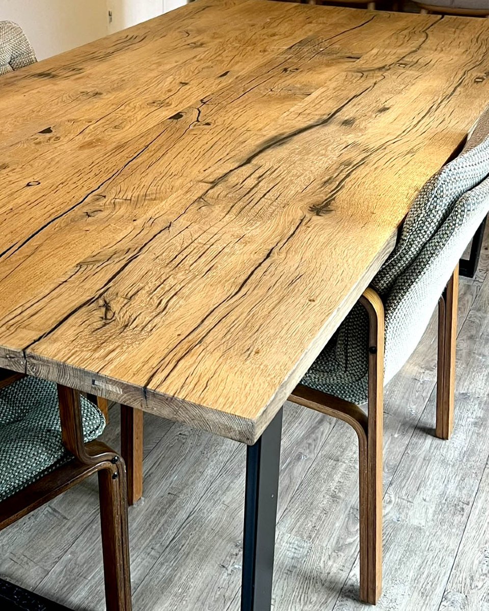 Table de style industrielle avec pietement métal-photo-4