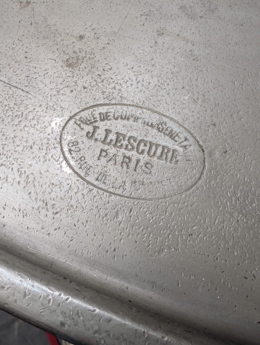 Comptoir de bar Belle Époque en chêne moulurré, plateau zinc étamé complet — J. Lescure Paris-photo-2