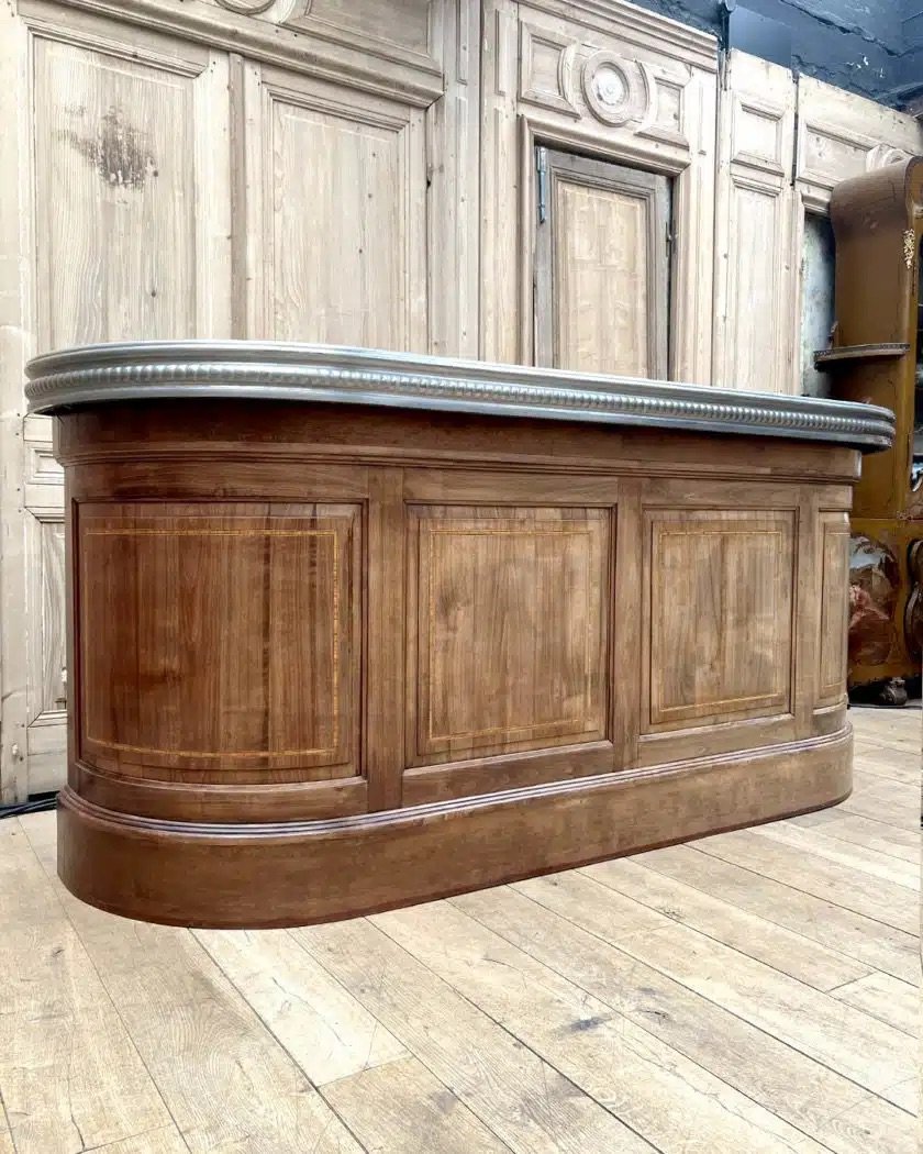 Walnut Bar With Pewter Top, 2.5 M