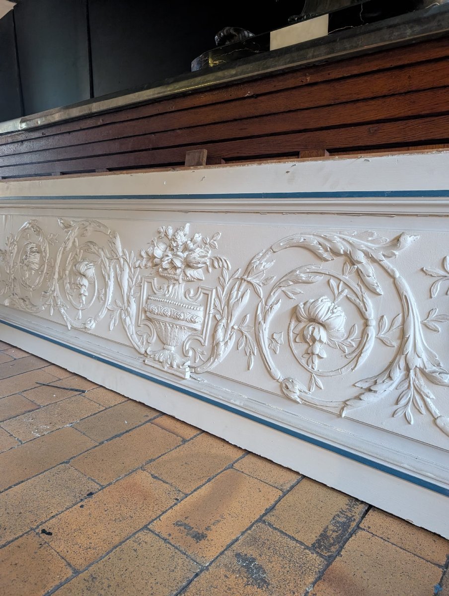 Large Decorative Panel In The Louis XVI Style, Featuring A Design Of Vases And Foliage-photo-3