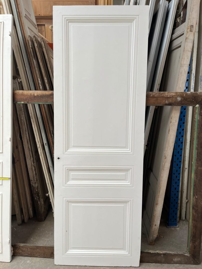 Antique Door With White-painted Wooden Moldings-photo-2