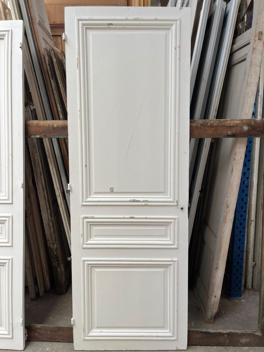 Antique Door With White-painted Wooden Moldings