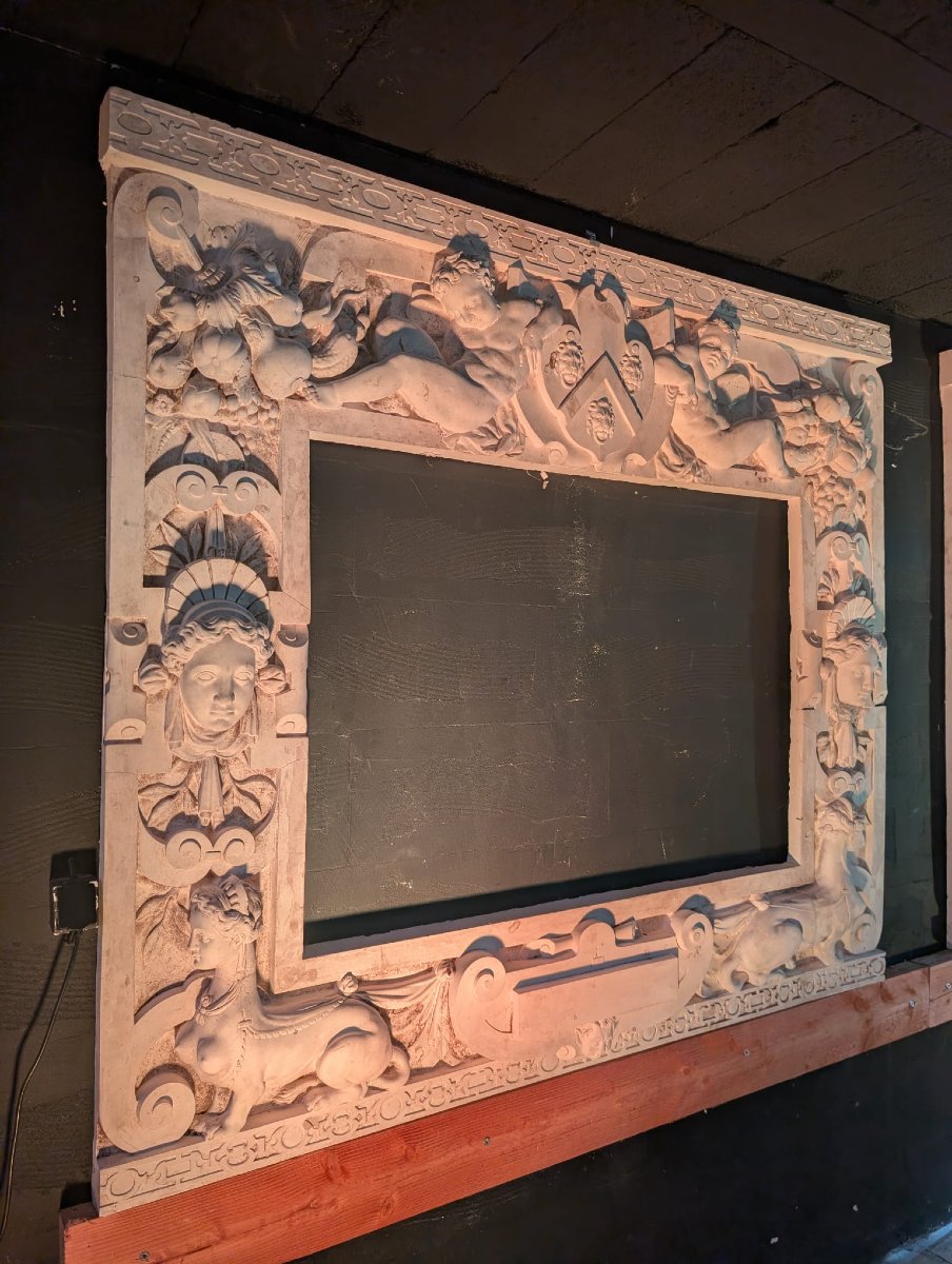 Pair Of Monumental Stucco Frames With Renaissance Decoration, 196 X 176 X 13 Cm-photo-2