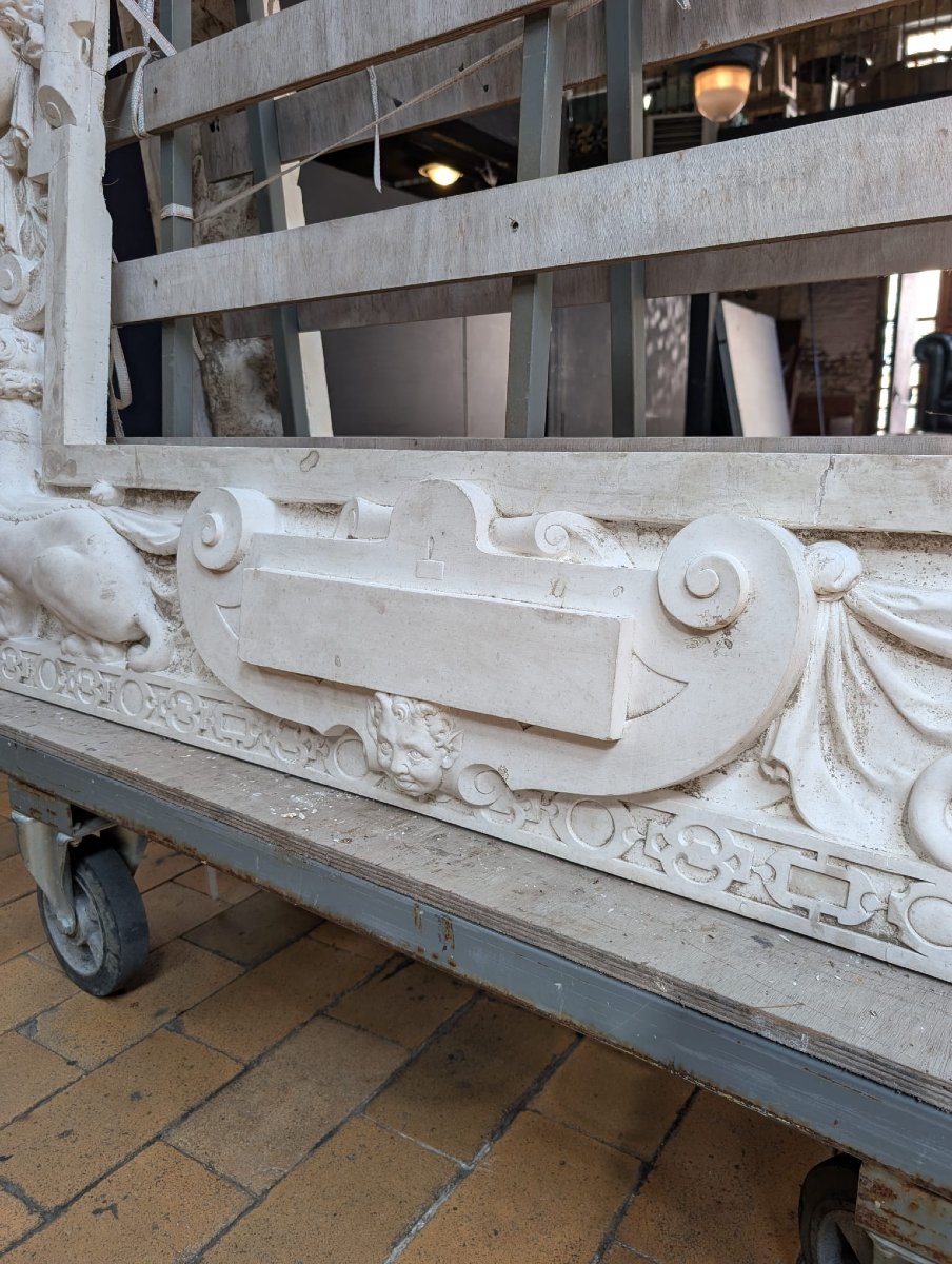 Pair Of Monumental Stucco Frames With Renaissance Decoration, 196 X 176 X 13 Cm-photo-6