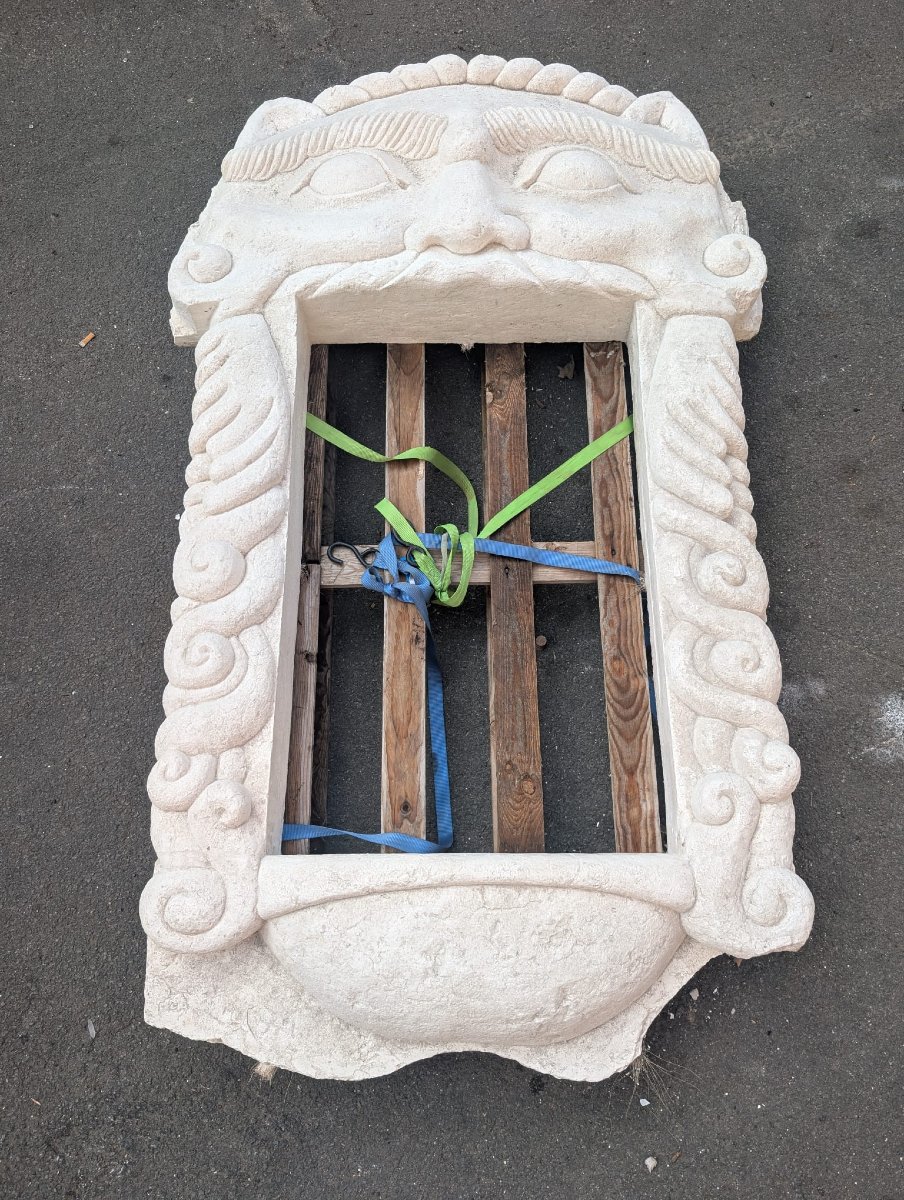 Plaster Picture Frame Medallion With Mascaron Decoration-photo-3