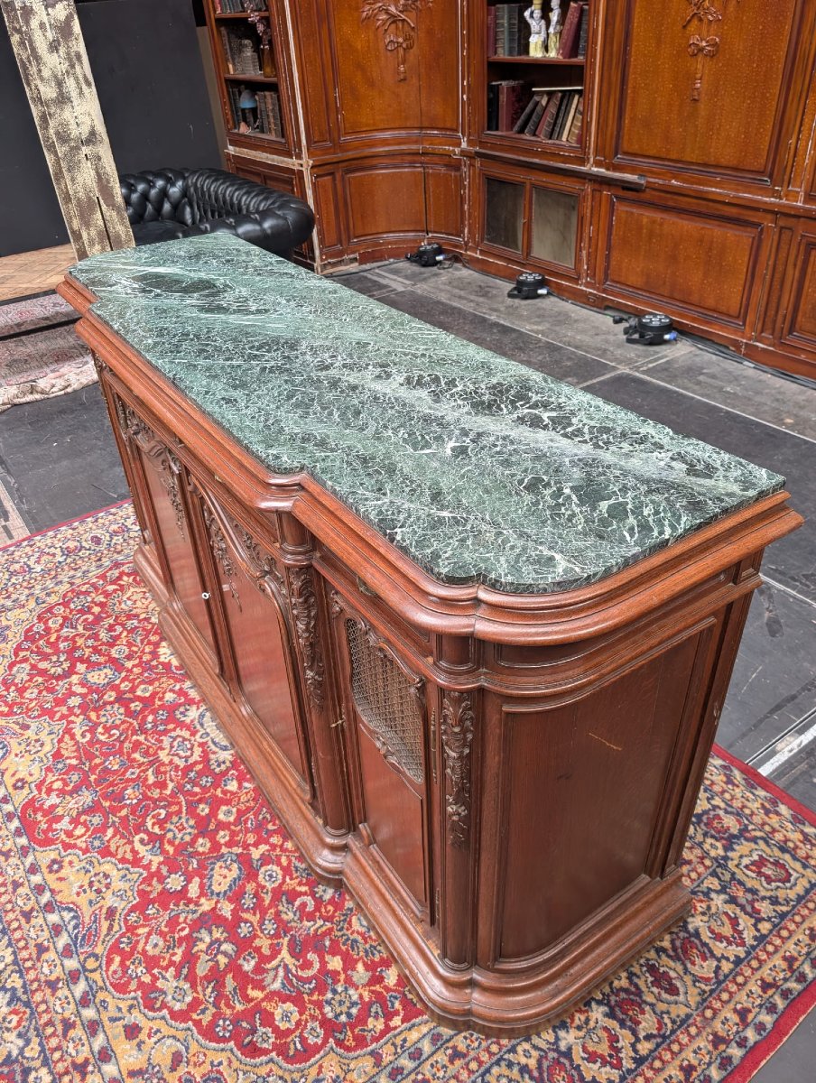 Louis XV-style Oak Sideboard With A Marble Top, 265 X 110 X 65 Cm-photo-3