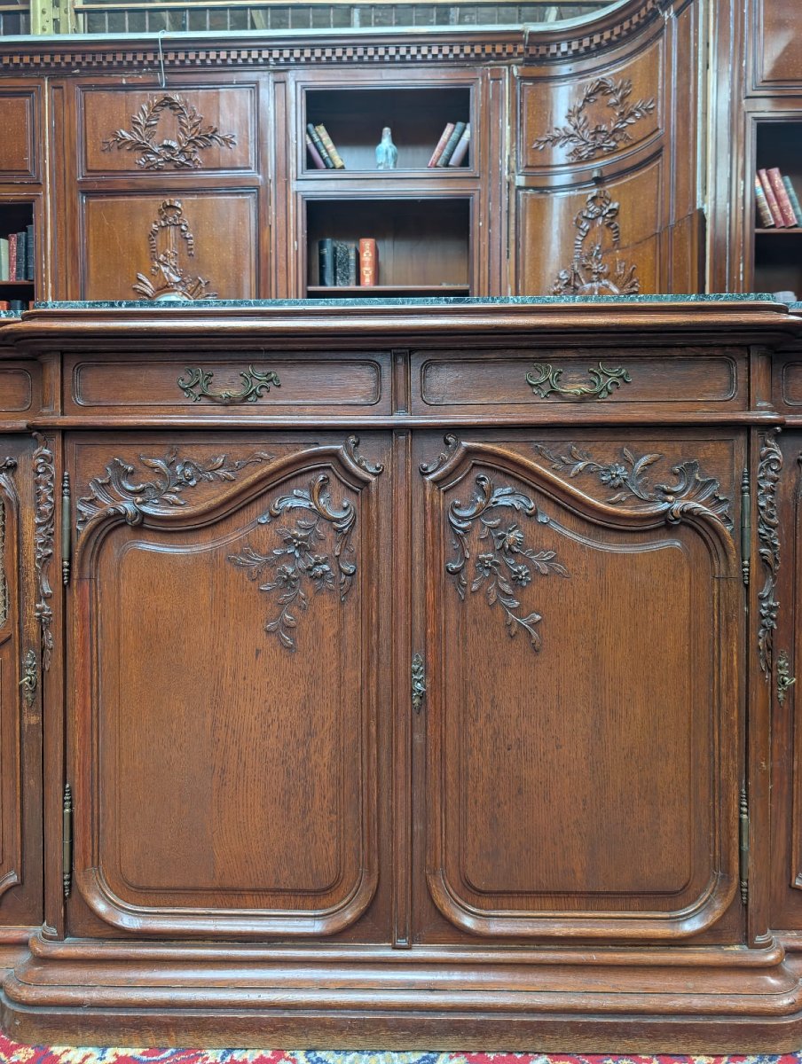 Louis XV-style Oak Sideboard With A Marble Top, 265 X 110 X 65 Cm-photo-2