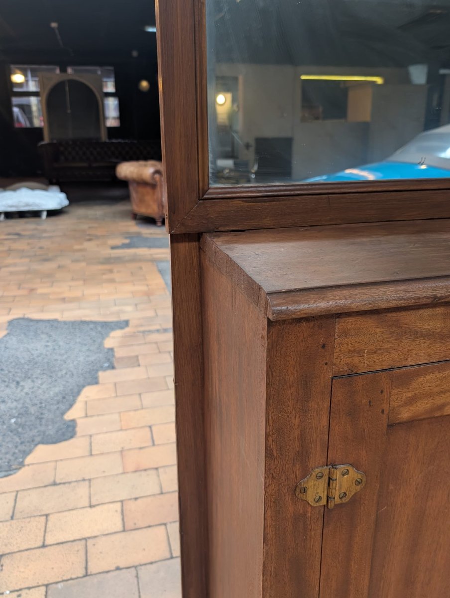 Antique Wooden Bar Back, With A Tall Glass Section (circa 1950), 254 X 285 X 30 Cm-photo-3