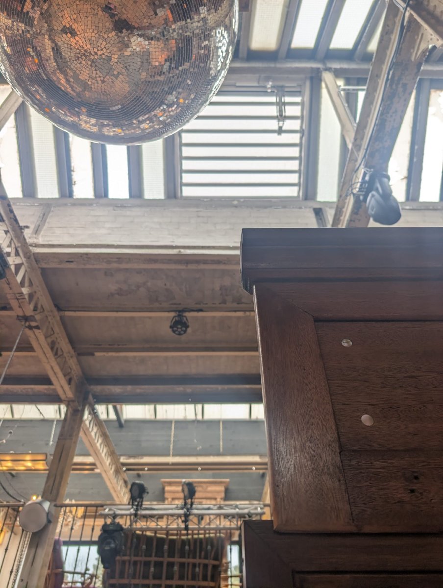 Antique Wooden Bar Back, With A Tall Glass Section (circa 1950), 254 X 285 X 30 Cm-photo-6