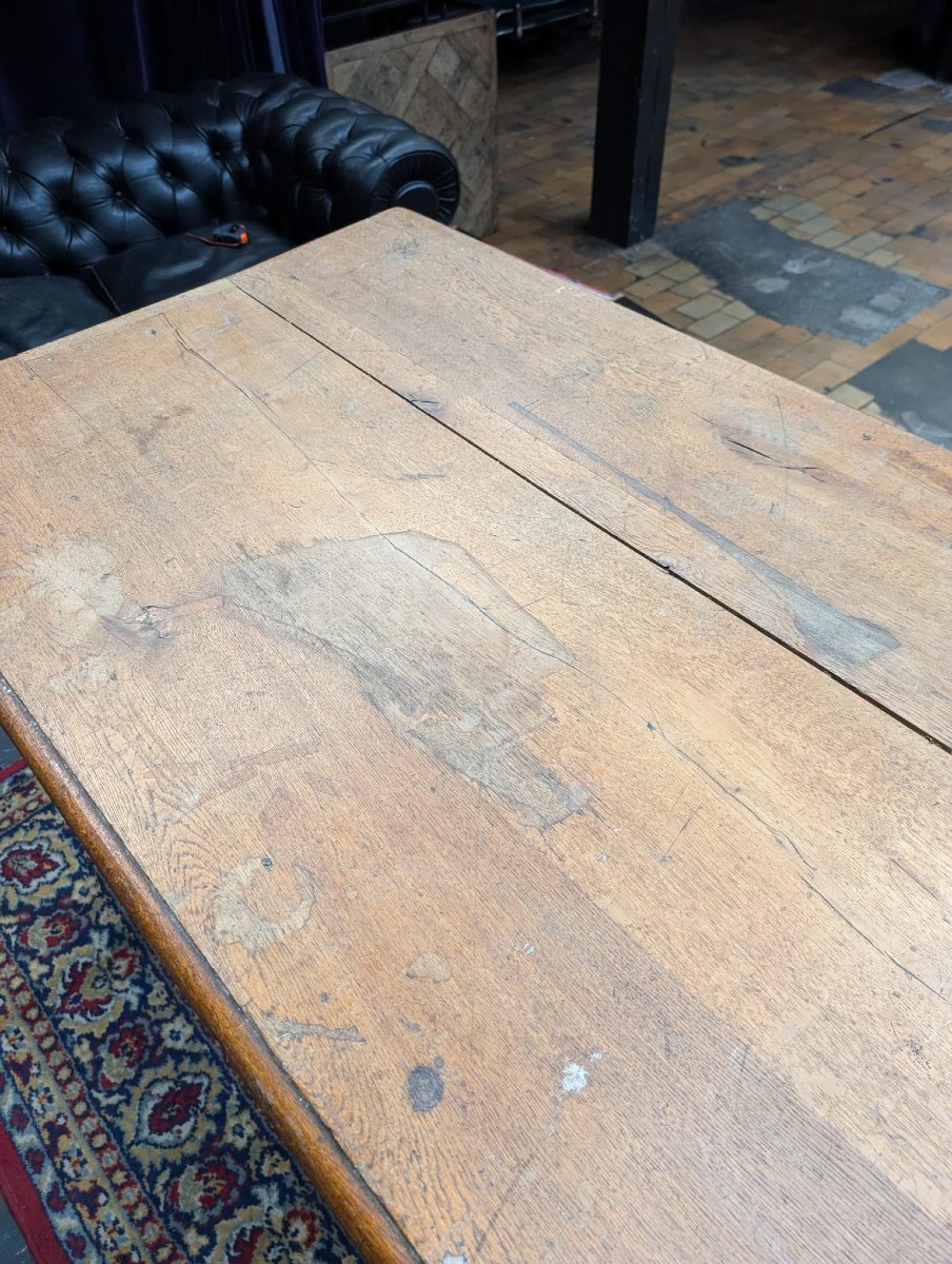 Antique Solid Oak Store Counter, 285 X 85 X 84 Cm-photo-4