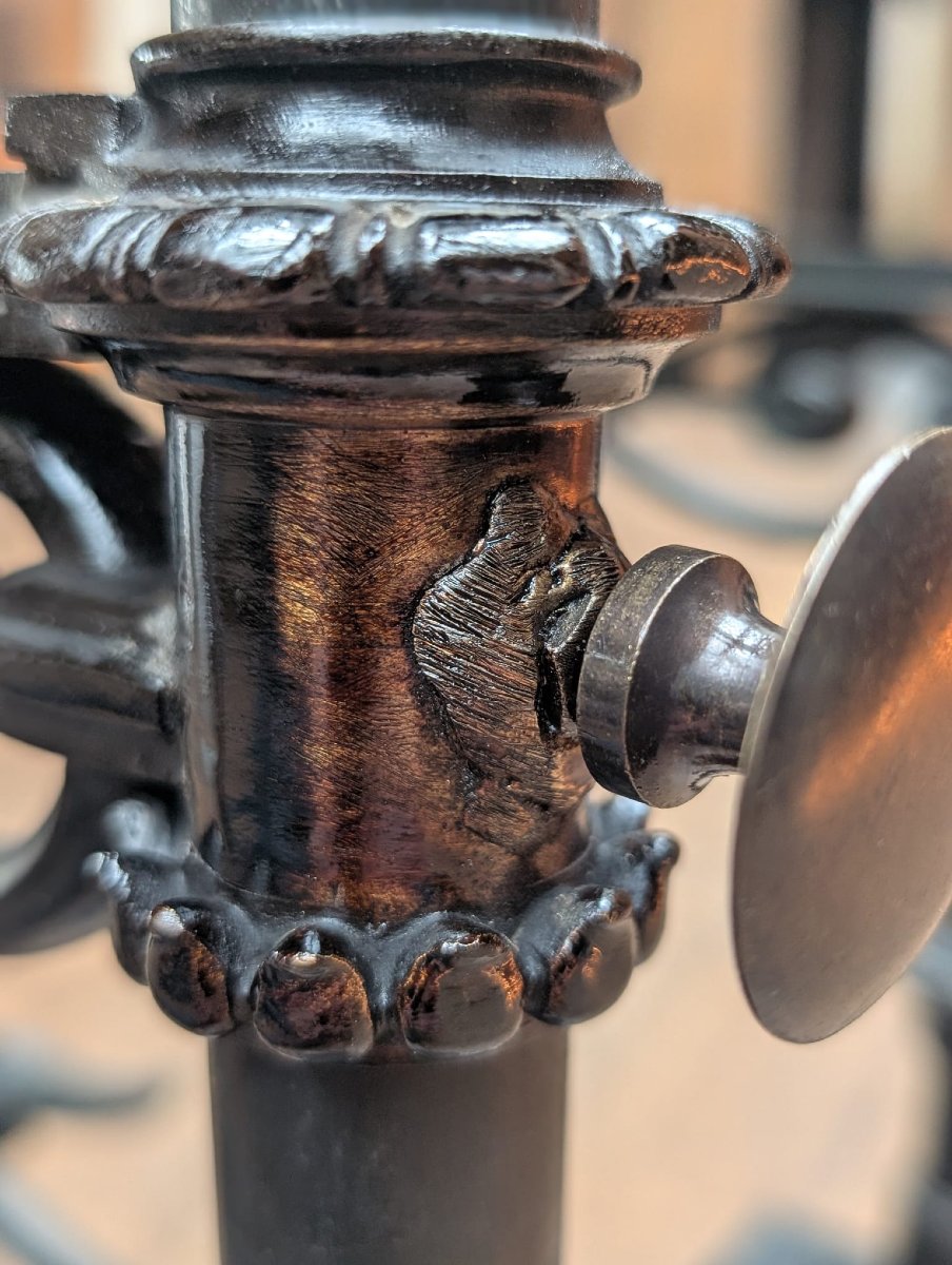 Pair Of Patinated Bronze Shelf Brackets Decorated With Winged Sphinxes, 6 X 88 X 48 Cm-photo-3