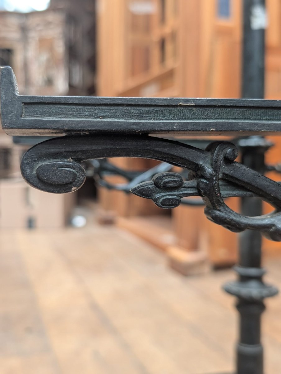 Pair Of Patinated Bronze Shelf Brackets Decorated With Winged Sphinxes, 6 X 88 X 48 Cm-photo-2