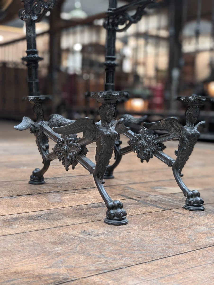 Pair Of Patinated Bronze Shelf Brackets Decorated With Winged Sphinxes, 6 X 88 X 48 Cm-photo-6