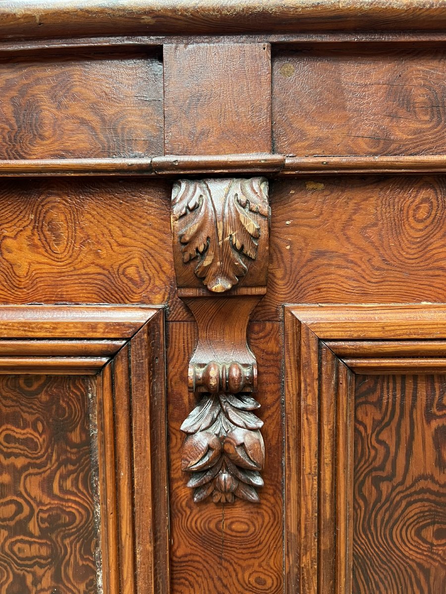 Large Antique Wooden Bar Counter With Faux-marble Base — Early 20th Century, 65 X 112 X 574 Cm-photo-6