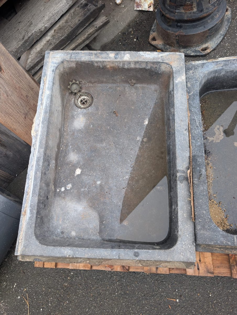 Antique Sink Made Of Carved Blue Stone-photo-1